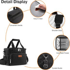 Lunch Bags for Women/Men, Insulated Lunch Bag for Work Office Picnic - Large Lunch Cooler Bag Leakproof Lunch Box with Adjustable Shoulder Strap for Adults - Black(15L)