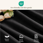 Velvet Window Valance 52x18 Inch 4-Panel Set | Soft Wavy Black Kitchen Curtains for Windows, Luxury Fabric Aesthetic Window Treatment for Bay Window, Living Room