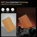 Hiware 4 Pieces Extra Large Wooden Cutting Boards Set- Bamboo Cutting Boards for Kitchen Meal Prep & Serving, Cutting Board with Deep Juice Groove & Built-in Handles, Charcuterie & Chopping Board