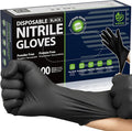 SWIFTLITE Nitrile Gloves Disposable Latex Free, 4 Mil Black Food Grade Powder Free Rubber Gloves for BBQ, Cooking, Cleaning