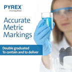 PYREX Griffin Borosilicate Glass Beaker- Low Form Graduated Measuring Beaker with Spout– Premium Scientific Glassware for Laboratories, Classrooms or Home Use - PYREX Chemistry Glassware, 250mL, 12/Pk