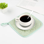100% Cotton Kitchen Everyday Basic Terry Pot Holder Heat Resistant Coaster Potholder for Cooking and Baking Set of 5 Mint Green