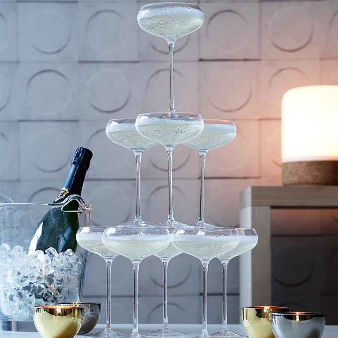 LSA WI24 Wine Champagne Saucer 7.25 fl oz/H5.25in Clear x 4