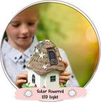 WILD PIXY Fairy Garden House - Glow in The Dark Fairy Cottage with Opening Door and Solar LED Light, Beautiful Miniature Garden Decoration for Indoor or Outdoor Fairy Gardens - 7.1" Fairy House