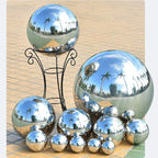 20 cm/7.8 inch Diameter Gazing Globe Mirror Ball,Silver Stainless Steel Polished Reflective Smooth Garden Sphere,Colorful and Shiny Addition to Any Garden or Home