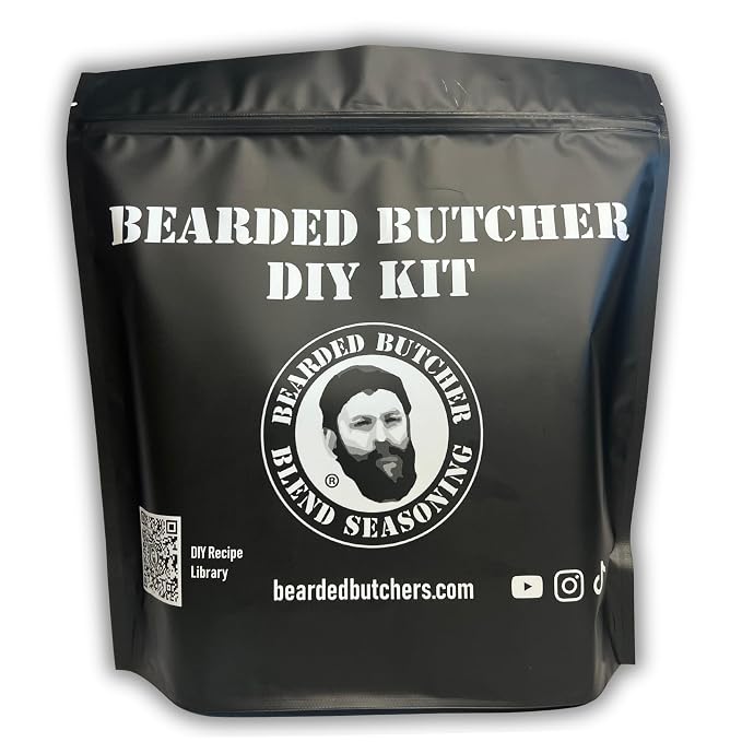 Bearded Butchers Deluxe Pizza Bratwurst DIY Kit – Custom Brats with Supreme Pizza Seasoning, Mozzarella, Mushrooms, Jalapeños & 32mm-35mm Natural Hog Casings – Makes Up to 25 lbs Meat