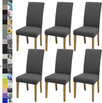 Dining Chair Covers, Stretch Seat Covers, Washable Furniture Protector | 6 Pack, Washable, Stretch Fit, Soft, Non Slip, Dining Chair Covers, Seat Protector, Furniture Protector