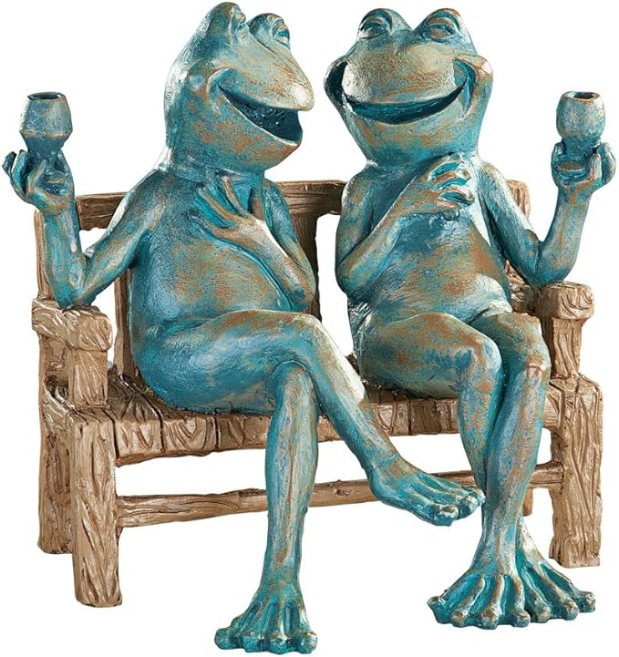 Snoogg Happy Hour Frogs Garden Statue