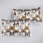 Kawaii Dog Comforter Queen Size,Dogs Comforter Set for Kids Teens Girls Boys,3Pcs Bedding Set Printed Comforter with 2 Pillowcases,Down Alternative,Soft and Lightweight，Queen Size