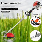 String Trimmer Cordless,5 in 1(Included Brush Cutter, Pruner, Strimmer, Hedge Trimmer and Extension Pole),Petrol Weed Wacker,2 Stroke Red