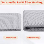 Homaxy 100% Cotton Waffle Weave Kitchen Dish Cloths, 7-Pack, Light Gray | 12 x 12 Inches, Ultra Soft Absorbent Dish Towels, Quick Drying Dish Rags with Hanging Loop