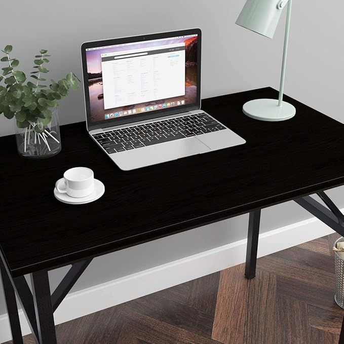 SogesGame Study Computer Desk 39.4 Inch Home Office Writing Small Desk, Modern Simple Style PC Table, Foldable Desk No Install Needed, Black