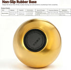 Espresso Knock Box with Glass Lid, Magnetic Knock Bar, Shock-Absorbing Base – Holds 20 Pucks (Gold) | Large Capacity, Stainless Steel ,Coffee Knock Box