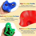 10 Rock Wall Climbing Holds Extra Large with 2 Handles,DIY Rock Climbing Grips with Mini Wrench for Indoor Outdoor Playground Play Set(Green)