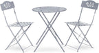 Alpine Corporation Folding Table and Chairs Patio Seating, Gray