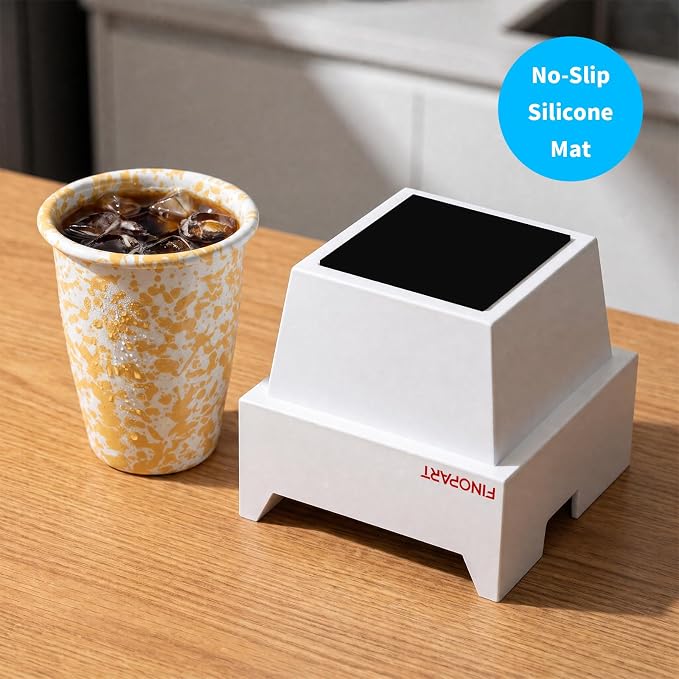 Espresso Knock Box, 5.4 in, Barista Style Espresso Grounds Knock Box, Removable Silicone Knock Rod, Silicone Non-Slip Base, Espresso Maker Accessory (Yellow)