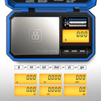 UNIWEIGH Digital Pocket Scale 200g/0.01g, Digital Gram Scale Precision | Mini Jewelry Scales digital weight grams with 50g Cal Weights for food,Jewelry,Coins,small items,(Battery Included)-Blue