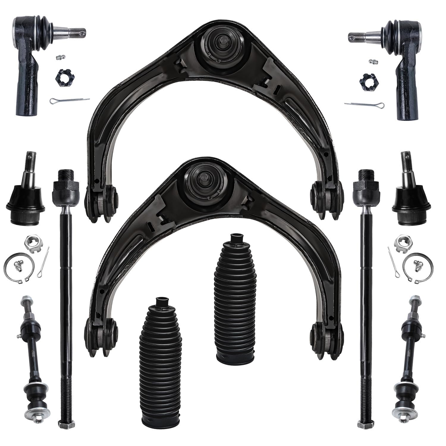 Detroit Axle - 2WD Front End 12pc Suspension Kit for Dodge Ram 1500, 2006 2007 2008, 2 Upper Control Arms 2 Lower Ball Joints 4