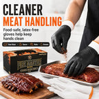BBQ Gloves Disposable, 100 Count + 4 Cotton Liners, 10 Mil Tear Resistant | Nitrile Diamond Grip, Heat Resistant for Grilling Smoking Cooking, Food Safe, Latex Free, Heavy Duty Meat Handling, X-Large