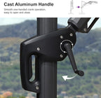PURPLE LEAF 6.5' X 10' Left-right Tilt Patio Umbrella Outdoor Cantilever Swivel Rectangle Umbrella Aluminum Offset Umbrella with 360-degree Rotation for Garden Deck Pool Patio Grey