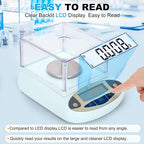 Lab Scale 500g*0.001g,High Precision Accurate Analytical Balance with Windshield,Lab Scale Electronic Scientific Scale Digital Precision Weighing Scale Jewelry Scales(with 200g Calibration Weight)