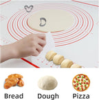 Dough Mat Pastry Silicone Baking Mats 32x24" Red for Rolling Dough Kneading Sheet Sourdough Bread Baking Supplies