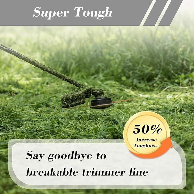 Cluparis 108-Feet Super Heavy Duty Trimmer Line .155-Inch-by-1-Pound Square Pro Trimmer Line Bulk 3-Component Tri-Extrusion Weed Eater String with Super Line Cutter