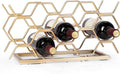 Countertop Wine Rack - 10 Bottle Freestanding Modern Gold Metal Small Wine Rack - Tabletop Wine Holder Stand for Cabinet, Pantry, Wine Bottle Storage……