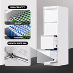 4 Drawer File Cabinet, Office Filing Cabinet with Lock/Drawer, Metal Vertical File Storage Cabinet for A4 Letter/Legal Size, 14.96" W x 17.72" D x 52.36" H, Assembly Required