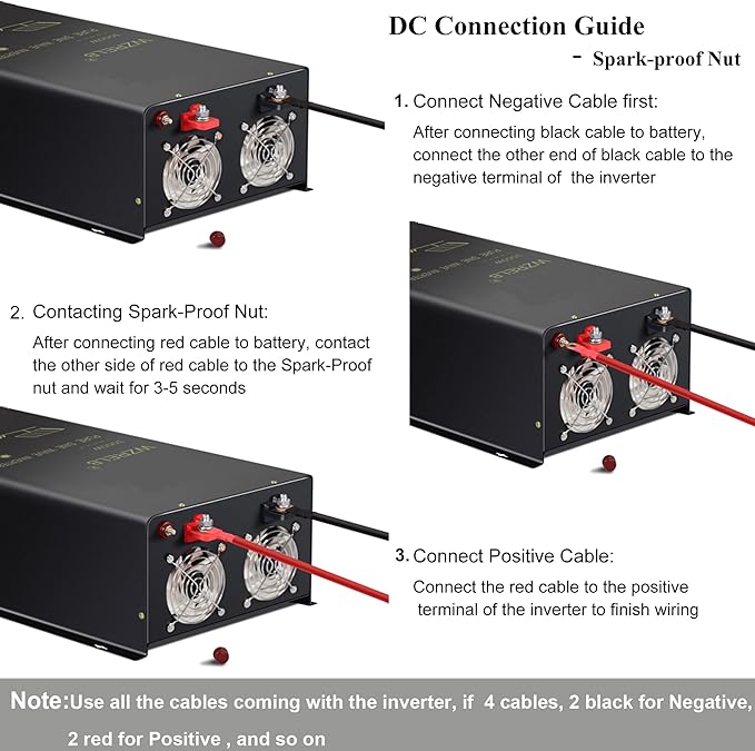 WZRELB 6000W 48V Split Phase Power Inverter,48 Volt DC to AC 120V/240V Pure Sine Wave Inverter,15ft LCD Remote Panel,2*AC Hardwire Terminal,12KW Surge