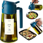 TrendPlain - Original 16oz/470ml Olive Oil Dispenser Bottle for Kitchen Gadgets and Air Fryer Accessories - Olive Oil Sprayer for Cooking w/Stickers - Navy