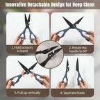 Kitchen Scissors All Purpose, Extra Sharp Kitchen Shears with Knife Sharpener & Sheath, Solid & Durable Stainless Steel Scissors with ANTI-RUST Black Titanium Plated, Dishwasher Safe – 3 Pack