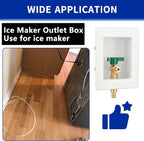 (1 Pack) Lidertik 1/2 inch Crimp PEX-B Pre-Assembled Ice Maker Outlet Box Valve 1/4 inch Recessed Refrigerator Water Line Wall Box with Shut Off Valve LI-ZBQH-520