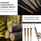 Wok Utensils for Carbon Steel, Stainless Steel Wok Spatula 17 Inch | Extra long wooden handle-Anti-scald;Wok Tools Professional Set;Great for home use and commercial use;