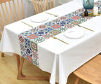 Wipeable Waterproof Tablecloth Vinyl Tablecloths for Rectangle Tables Heavy Duty PVC Tablecloth for Kitchen Dining Table(Flowers-3, 54'' x 78'')