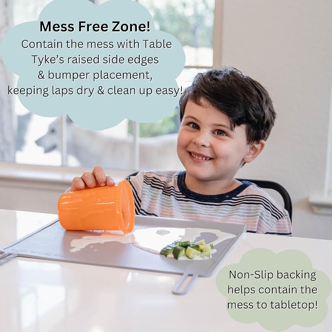 Silicone Placemat with Table Edge Bumper for Baby Toddler Suction Cup Safety Mat (Sage Green)