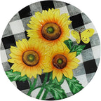 Briarwood Lane Checkered Sunflowers Summer Glass Birdbath
