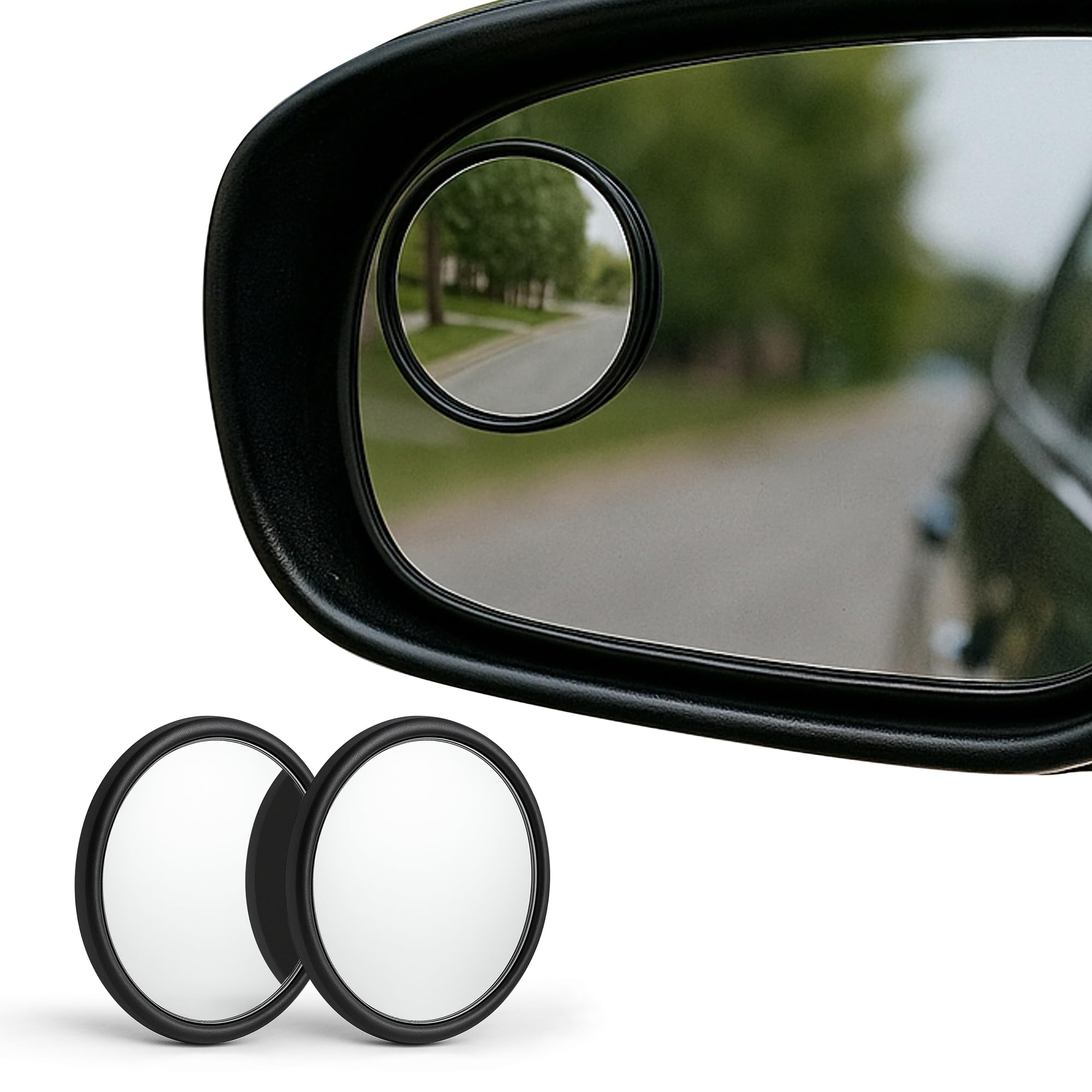 SteadMax 2 Pack Blind Spot Mirrors, HD Glass Wide Angle Convex Rearview Mirrors for Cars, Trucks, SUVs (2 Pack)