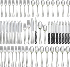 Astercook Silverware Set 48-Piece Flatware with Steak Knives Food-Grade Stainless Steel Cutlery for 8 Mirror Polished Utensils Set Include Spoons and Forks for Home Kitchen Restaurant