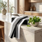 Urban Villa Kitchen Towels Cotton Dish Towels 20”x30” (Set of 6) Black