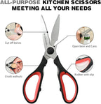 Kitchen Cooking Shears Heavy Duty Kitchen Scissor with, Detachable, All Purpose Scissors, Dishwasher Safe Scissors, Serrated Blades, Nutcracker and Bottle Opener function included (1 Pack)