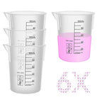 Low-Form Beakers, PP Material, with Easy to Read Printings in Black Color, Easy to Stack. 6PCS of Vol.100ml, LVB012
