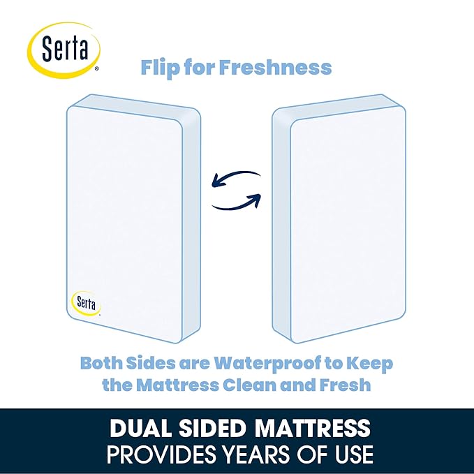 Delta Children Bentley S Series 4-in-1 Crib, White + Serta Perfect Slumber Dual Sided Recycled Fiber Core Crib and Toddler Mattress (Bundle)