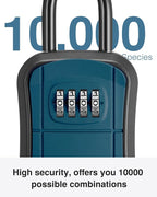 Puroma Key Lock Box Outdoor 4 Digit Code Combination Lockbox 1 Peacock Blue | For Contractors Guest Realtor Storage Keys, Portable, Home Wall Mount, Resettable, Combination, Weatherproof, High-capacity