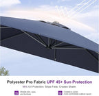 PURPLE LEAF 9 Feet Patio Umbrella Outdoor Cantilever Square Umbrella Aluminum Offset Umbrella with 360-degree Rotation for Garden Deck Pool Patio, Navy Blue