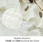 EMME Cotton Blanket for Couch Breathable Gauze All Season Soft and Lightweight Muslin White Throw Blankets for Adults (White, 50"x70")