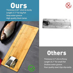 Bamboo Fish Cleaning Board Portable Fish Fillet Boards with Clamp | Fish Cleaning Tools Fishing Measuring Cutting Board Gifts for Fisherman 17.7*6.3 Inch