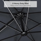 PURPLE LEAF 8.2' X 11.5' Left-right Tilting Patio Umbrella Outdoor Cantilever Swivel Rectangle Umbrella with Tilt Aluminum Offset Umbrella with 360-degree Rotation for Garden Deck Pool Patio Grey
