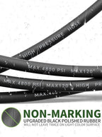 3/8" 4800PSI Pressure Washer Hose 125FT with Swivel Quick Connect for Cold/Hot Water Max 248°F, Kink Resistant Steel Wire Braided, Wear Resistant Power Washer Hose with M22 14mm Adapter