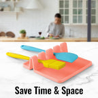 Zulay Kitchen Silicone Utensil Rest with Drip Pad for Multiple Utensils - BPA-Free, Heat-Resistant Spoon Rest & Spoon Holder for Stove Top - Kitchen Utensil Holder for Ladles & Tongs - Peach Bud